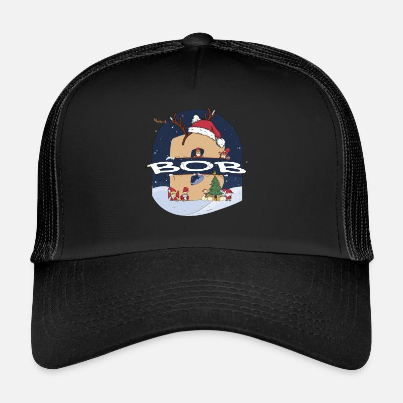 Super Bob Name w Santa Hat dans le thème de Noël Casquette trucker 