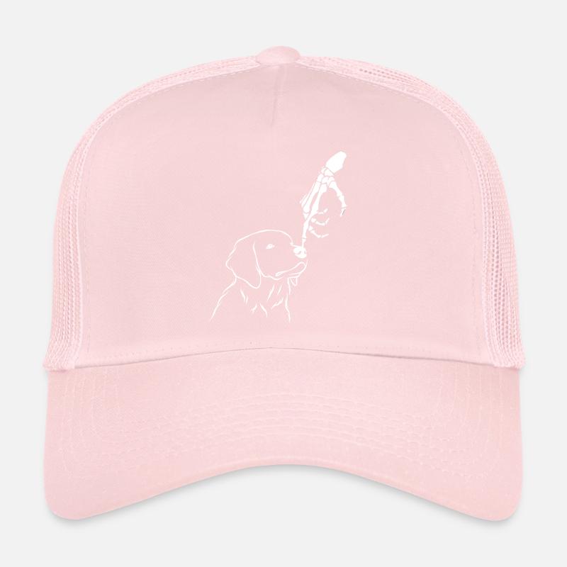 Mignon Squelette Main Boop Chien Chiot Halloween Casquette trucker 