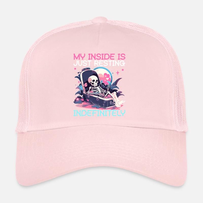 Dead Inside Sarkastische Gothic Skelett Halloween Trucker Cap