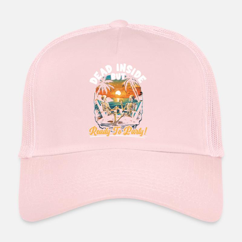 Dead Inside Sarkastische Gothic Skelett Halloween Trucker Cap