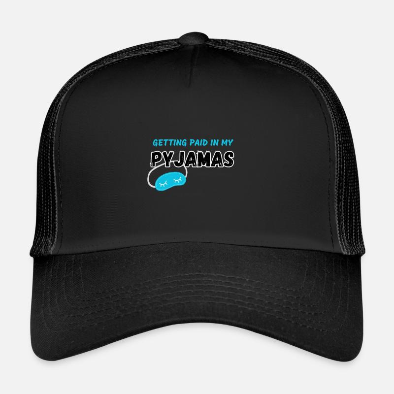 Être payé en pyjama - Casquette trucker  - noir/noir