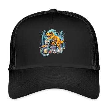 TRex Biker - Une balade primitive - Casquette trucker  - noir/noir - Devant