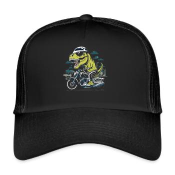 T-Rex Biker - Une balade primitive - Casquette trucker  - noir/noir - Devant