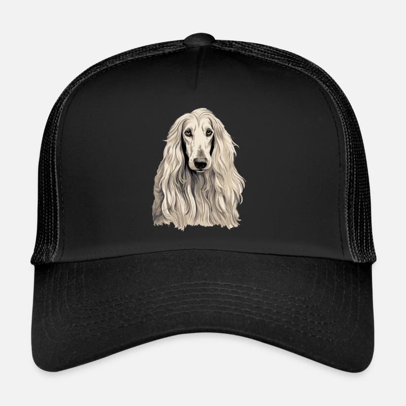 Dog Afghan Hound - Trucker Cap - black/black