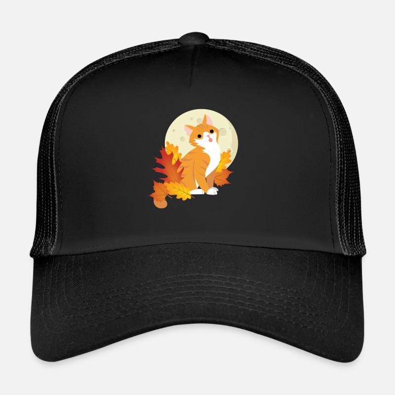 Feuilles d’étui de chaton de chat d’automne Casquette trucker 