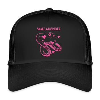 Snake Whisperer Schlangen Schlangenliebhaber - Trucker Cap - Schwarz/Schwarz - Vorne