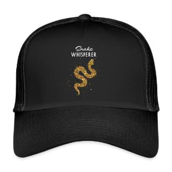 Snake Whisperer Schlangen Kornatter Natter Viper - Trucker Cap - Schwarz/Schwarz - Vorne