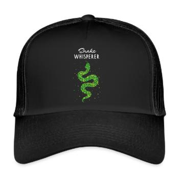 Snake Whisperer Schlangen Flüsterer Schlange - Trucker Cap - Schwarz/Schwarz - Vorne