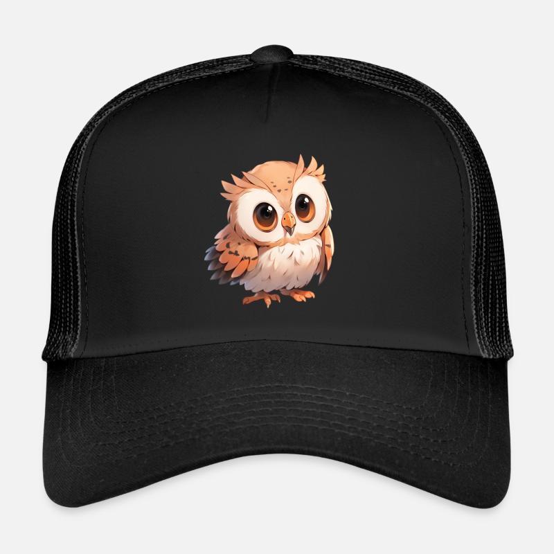 Eule - Trucker Cap - Schwarz/Schwarz