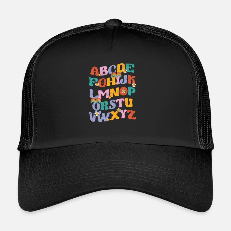 Groovy ABC Elemeno Hi Alphabet Teacher Learn Back Trucker Cap