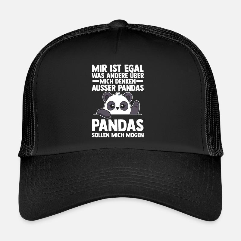 Pandabär Panda - Trucker Cap - Schwarz/Schwarz