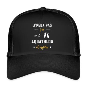je peux pas j'ai aquathlon apéro humour - Casquette trucker  - noir/noir - Devant