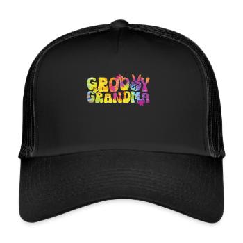 Groovy Mutter Passende Familie Am 1. Geburtstag - Trucker Cap - Schwarz/Schwarz - Vorne