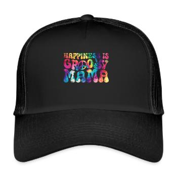 Groovy Mutter Passende Familie Am 1. Geburtstag - Trucker Cap - Schwarz/Schwarz - Vorne