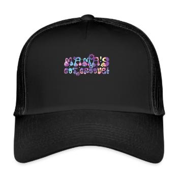 Groovy Mutter Passende Familie Am 1. Geburtstag - Trucker Cap - Schwarz/Schwarz - Vorne