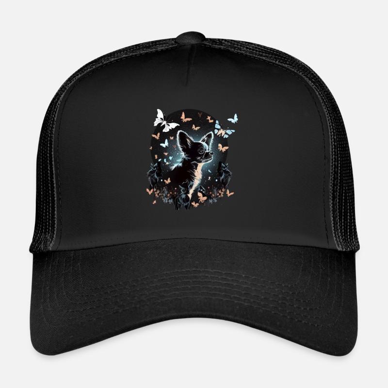 Chihuahua avec papillon |Chien mignon nature colorée Casquette trucker 