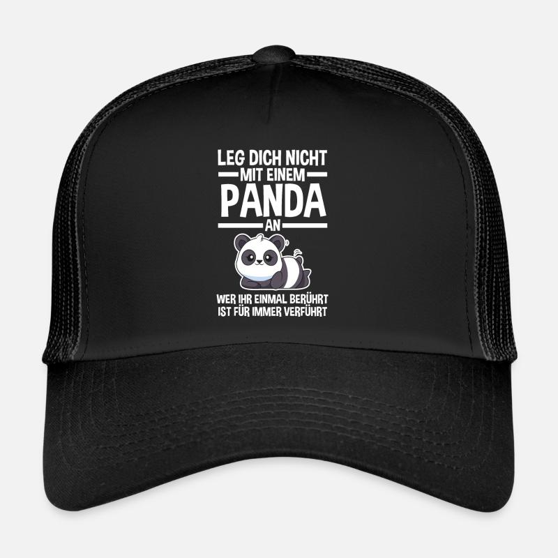 Pandabär Panda - Trucker Cap - Schwarz/Schwarz