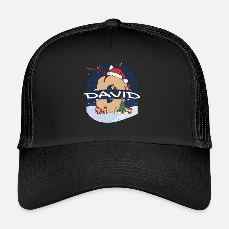 Awesome David Name w Santa Hat in Xmas Theme Trucker Cap