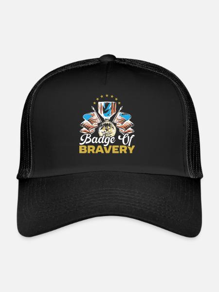 Ancien combattant handicapé militaire soldat de l’armée des États-Unis - Casquette trucker  - noir/noir - Devant