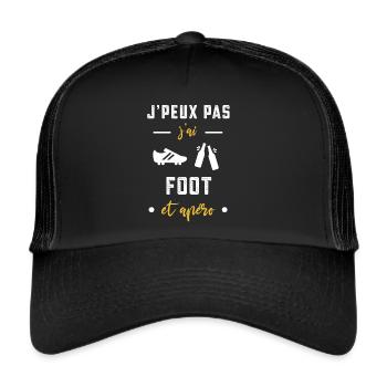 je peux pas j'ai foot crampons apéro humour - Casquette trucker  - noir/noir - Devant