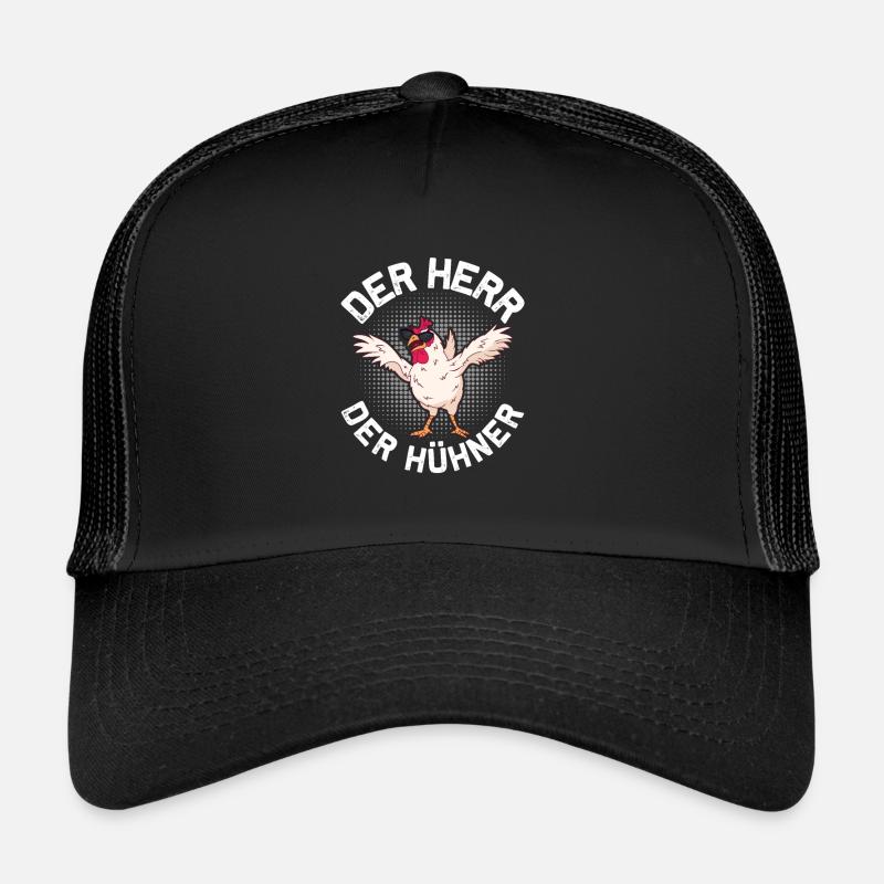 Der Herr der Hühner Bauernhof Huhn Hennen - Trucker Cap - Schwarz/Schwarz