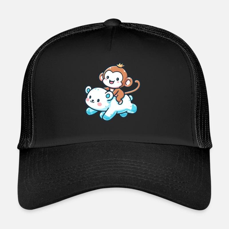 Ours polaire Mignon Singe de Compagnie Casquette trucker 