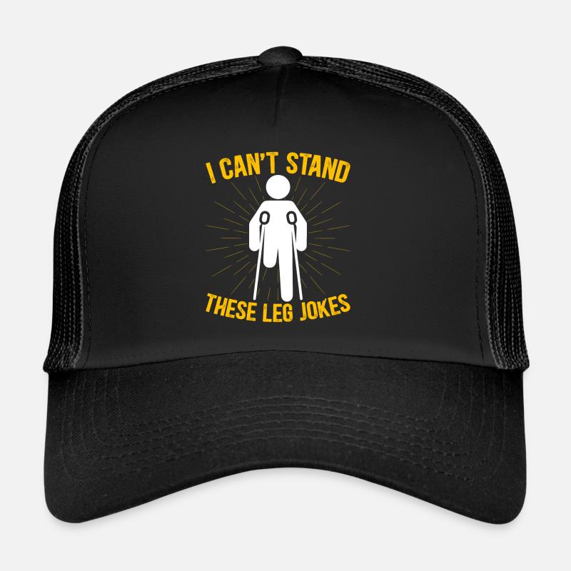 Funny prosthetic leg for amputees - Trucker Cap - black/black
