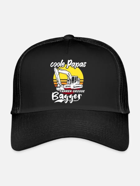 Baggerfahrer Papa - Trucker Cap - Schwarz/Schwarz