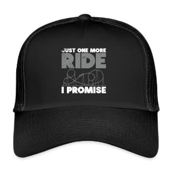 Achterbahnvergnügungspark Achterbahnfahrt - Trucker Cap - Schwarz/Schwarz - Vorne