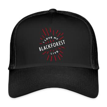 Schwarzwald Dorf Dorfleben Landei Bauern Land - Trucker Cap - Schwarz/Schwarz - Vorne