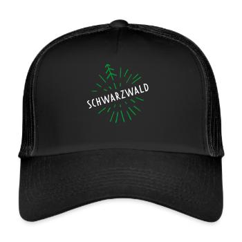 Schwarzwald Schwarzwälder Heimat Dorfleben Bauern - Trucker Cap - Schwarz/Schwarz - Vorne