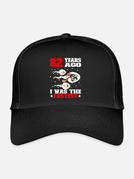 Funny Birthday Quote 82 Years Old - Trucker Cap - black/black - Front