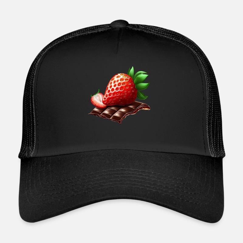 Séduction sucrée : la fraise rencontre le chocolat Casquette trucker 