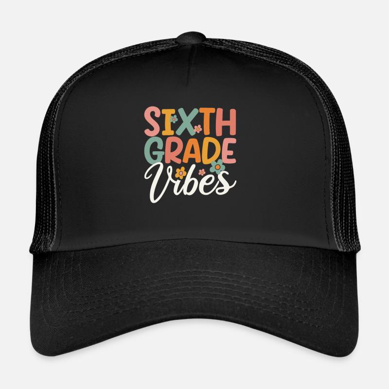 Sixième année Vibes 6e année équipe rétro 100. Casquette trucker 