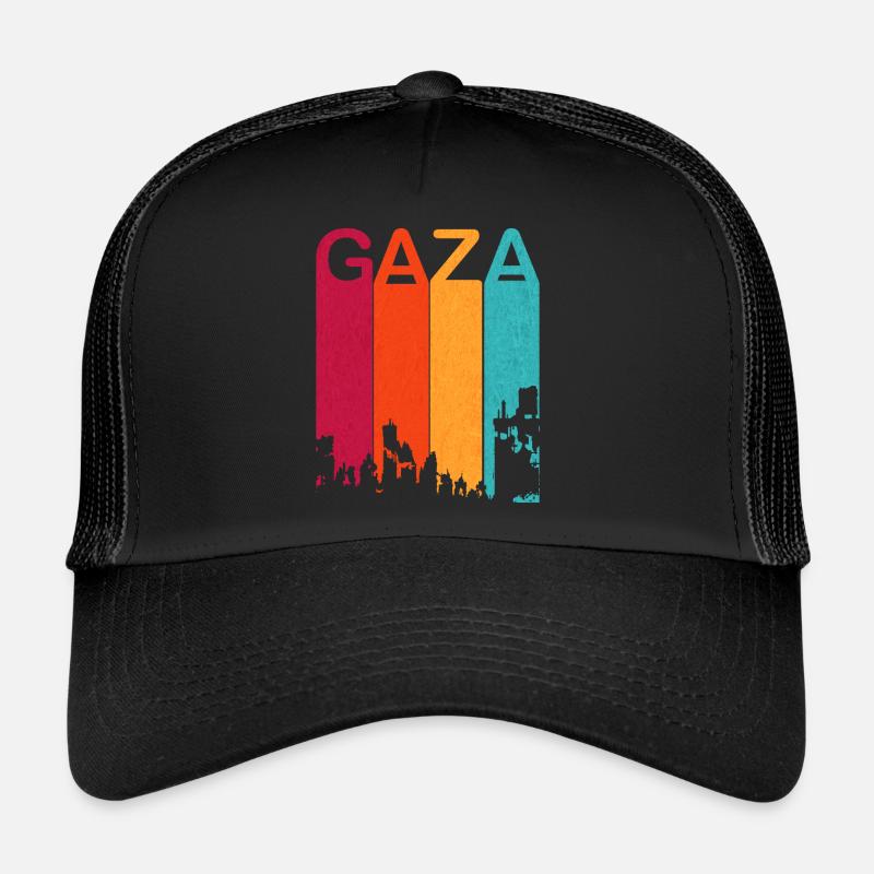 Retro Gaza wird 2023 angegriffen - Trucker Cap - Schwarz/Schwarz