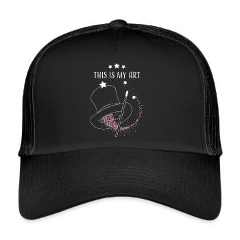 This is my art Sorcerer's Hat Illusionist Street Magician - Trucker Cap - black/black - Front