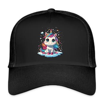 Licorne au pays des merveilles - Licorne Magie de Noël - Casquette trucker  - noir/noir - Devant