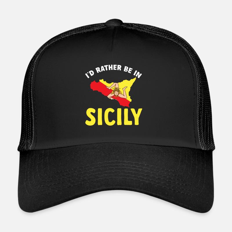 Sicile Drapeau Italie Sicile Casquette trucker 