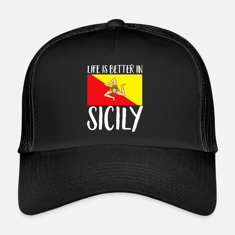 Sicile Drapeau Italie Sicile Casquette trucker 
