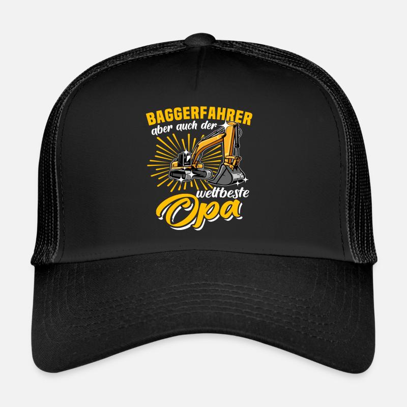 Opa Baggerfahrer - Trucker Cap - Schwarz/Schwarz