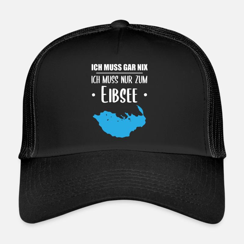 "Ich muss nur zum Eibsee" - Berge und See Design Trucker Cap