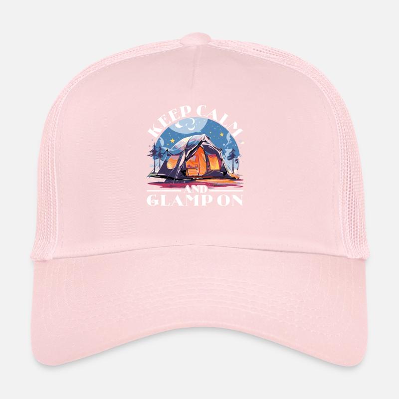 Glamping Camper Nature Camp Tent Happy Glamper Trucker Cap