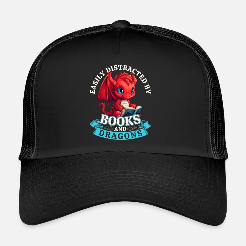 Easily Distracted By Books And Dragons: Dragons Trucker Cap