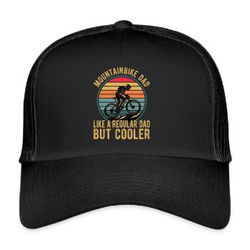 Mountainbike Dad Like A Regular Dad But Cooler - Trucker Cap - Schwarz/Schwarz - Vorne