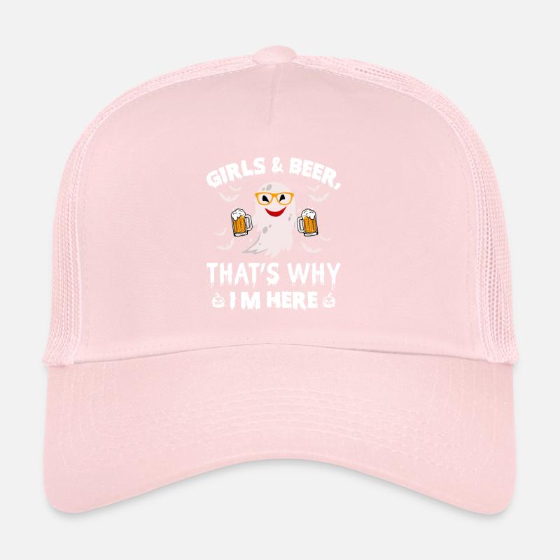 Girls & Beer That's Why I'm Here - Funny Ghost Hal Trucker Cap