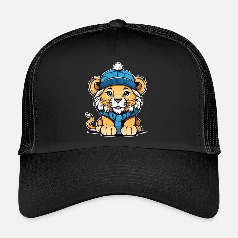 Mignon lionceau avec chapeau d’hiver Casquette trucker 