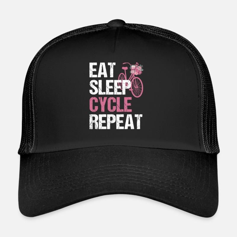 Eat Sleep Cycle Repeat - Bicycle Life Flowers Trucker Cap