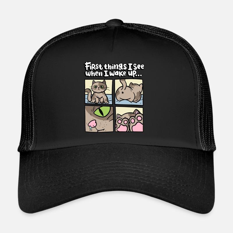 Die Ersten Dinge, Die Ich Sehe, Wenn Ich Aufwache - Trucker Cap - Schwarz/Schwarz