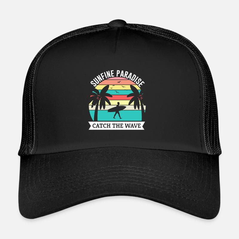 summer in paradise - Trucker Cap - Schwarz/Schwarz