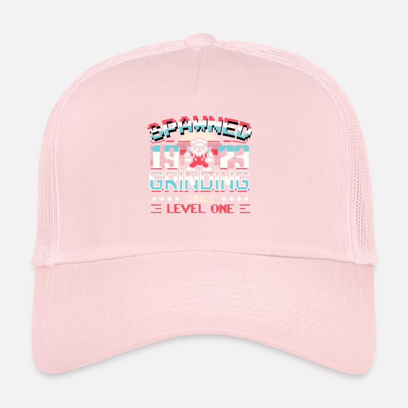Spawned 1973 Grinding Since Level One Funny Gamer Trucker Cap